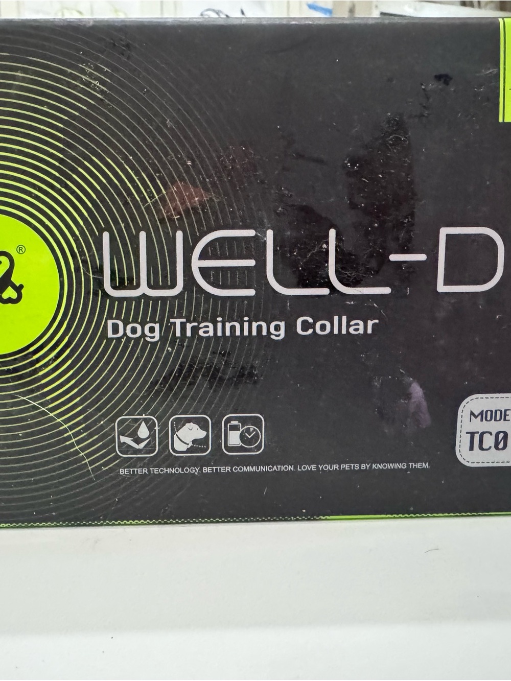 Dog Training Collar - Black with Lime Green Accents